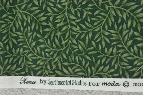 23" Long, Green Leaves on Dark-Green Cotton, Moda/Sentimental Studios, P4753 - Picture 5 of 7