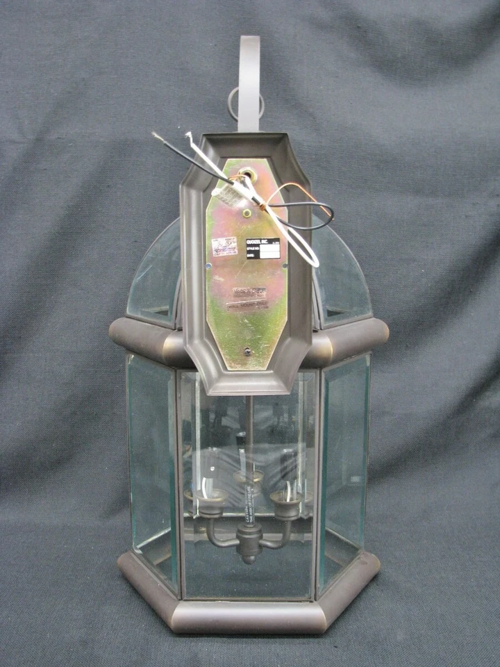 Nuevo 24" Quoizel 6 Caras Vidrio Linterna Pared Candelabro 3 Luces; Medici Bronce Foto 4 de 4