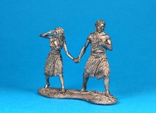 Tin miniatures of Adam and Eve leaving the Garden of Eden, Scale: 1:32