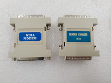 Vintage Rare Null Modem Connector, DB25 RS-232 and Gender Changer Male/Male