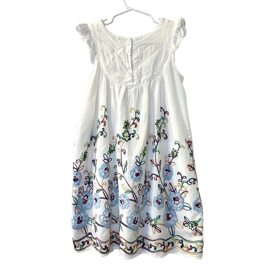 Vestido Isobella & Chloe Niñas Blanco Floral Bordado 6 Fiesta Colorido Festivo Foto 2 de 4