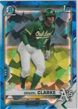 2021 Bowman Draft Chrome Sapphire Denzel Clarke 1st Bowman Athletics