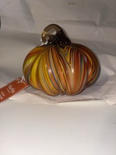 Martha Stewart Handblown Glass Multi-colored Pumpkin 7  New
