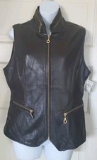 NWT VINTAGE REM GARSON WOMEN'S BROWN LEATHER VEST SZ XL