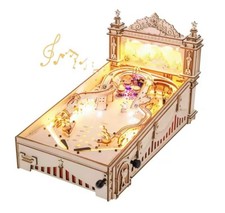 3D Puzzle Rokr Pinball Machine Wooden Amusing Table Game with LED Musicfor Gift