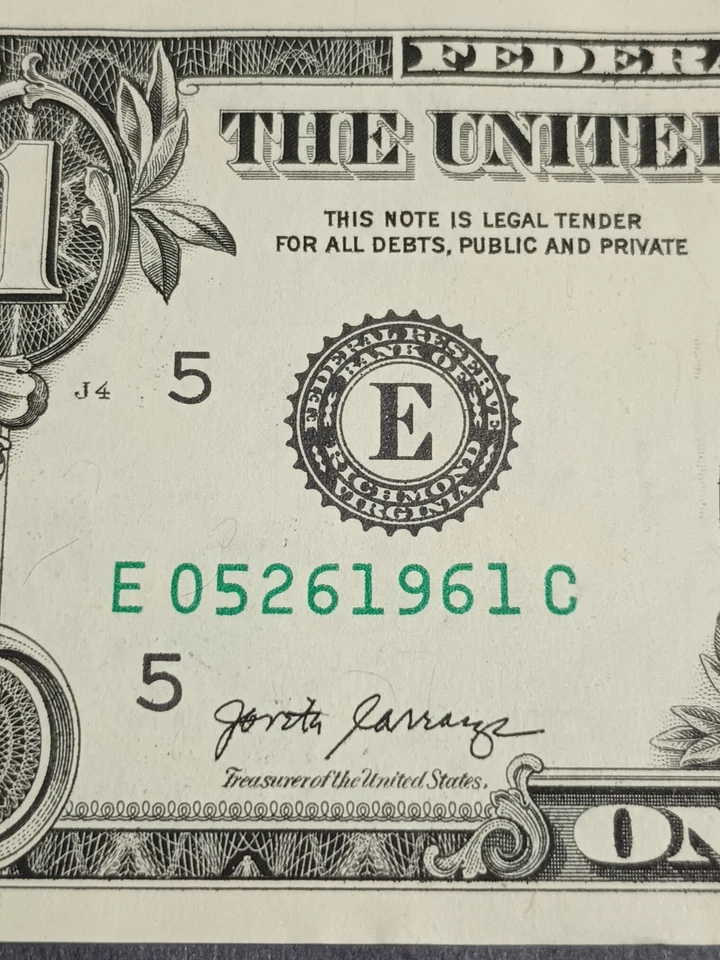 🎉2017A $1 E RICHMOND BEP TRUE BIRTHDAY NOTE MAY 26 1961 (E05261961C)🎇 - Image 2 of 4