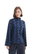 Tirelli Women's Sweater Jumper Mirrored Chevron Knit Cotton Wool Blend