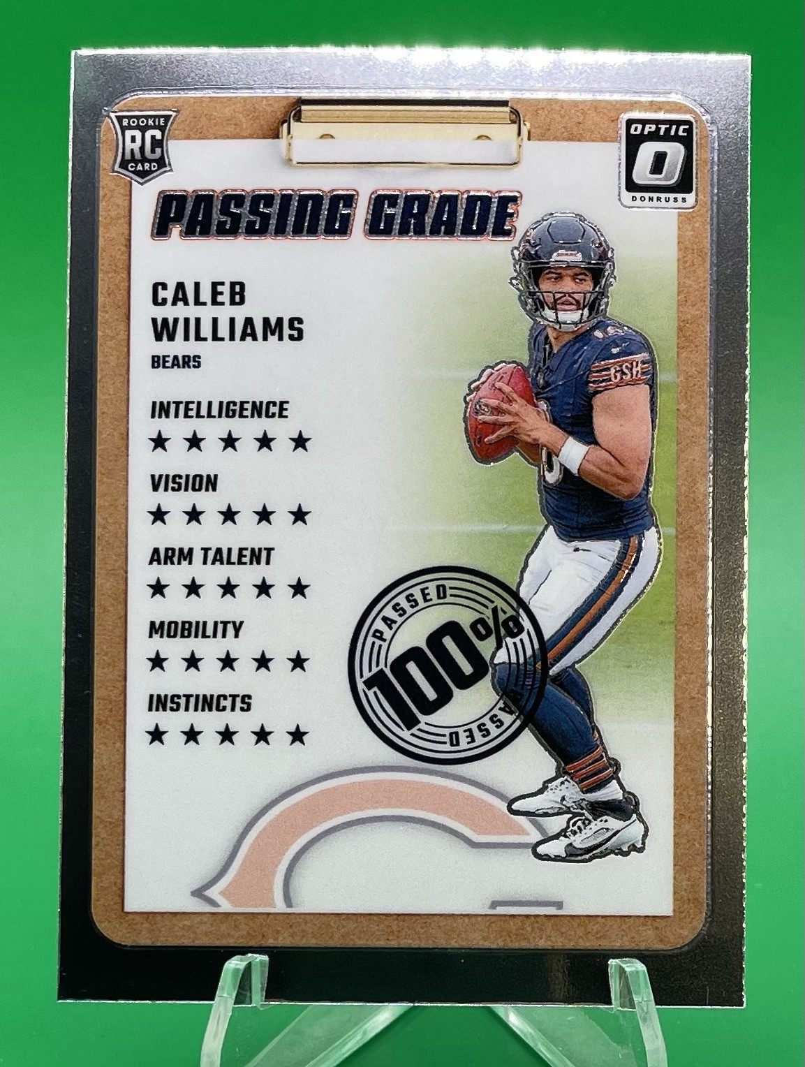 2024 Panini Donruss Optic Passing Grade - Caleb Williams #1 RC Chicago Bears