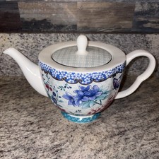 Portobello By Design Butterfly Floral Teapot Bone China  Hard To Find
