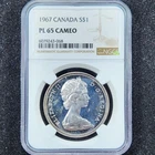 Prooflike Silver 1967 Canada $1 Dollar | NGC PL65 Cameo
