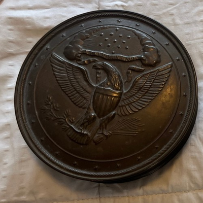 #ad #ad Metropolitan Museum of Art American Eagle 1800s US Treaty Seal Skippet Brass A8 $64.99