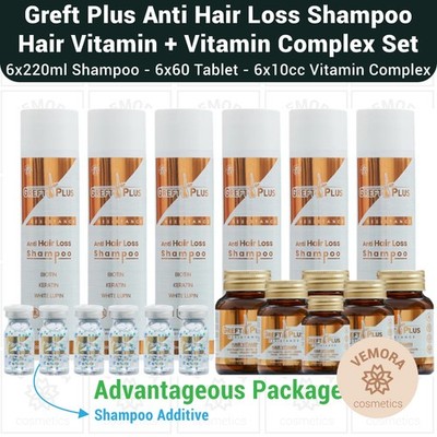 Greft Plus Anti Hair Loss Nourishing Shampoo and Vitamin Complex Serum Set-6 LOT