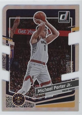 2023 Panini Donruss Silver Press Proof Die-Cut 63/75 Michael Porter Jr #154 12n6