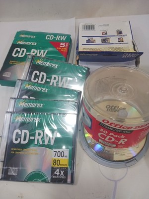 Memorex CD-RW Compact Discs, Paper Sleeves, CD Recordable LOT