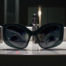 Cat-Eye Sunglasses Chic Look Vintage Elegance Black Glamorous Tinted Lenses