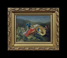 Fanny Geefs-Corr 1807-1883. École Belge. "Nature morte champêtre."