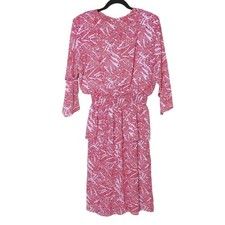 Vintage March I California Red Abstract Print Dress Size M Made in USA 80s 90s