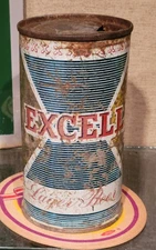 1958 EXCELL LAGER STEEL FLAT TOP BEER CAN EXCELL BREWING CHICAGO ILLINOIS