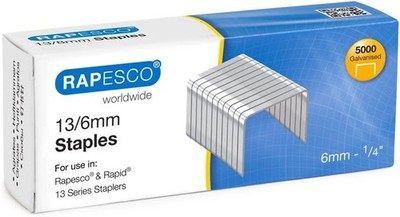 RAPESCO Heftklammern für Handtacker 13/6 verzinkt 5.000 Stück