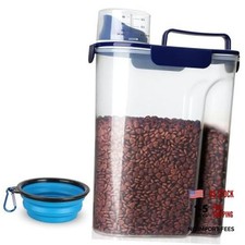Dog Food Storage Container, 5-7 Lbs Airtight Pet Food Container, Cat Blue 6Qt