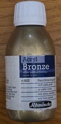  Schmincke Acrylic Bronze, 15 822, Rich Pale Gold, 150mL