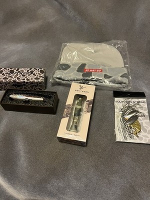 Southern String Lot of Extra Items Beanie, Fishing Lure, Fishing Bait, & Razor