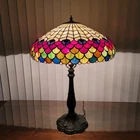 20"D Antique Vintage Tiffany Style  Fishscale  Stained Glass Table Lamp Rainaud?