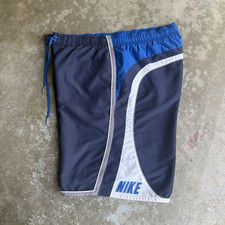 Vintage 2000s Y2K Nike Striped Baggy Embroidered Hit Surfwear Lined Board Shorts