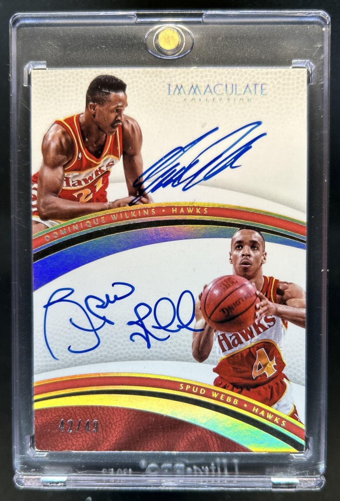 2016-17 Panini Immaculate Collection Dominique Wilkins Spud Webb Dual Auto #/49