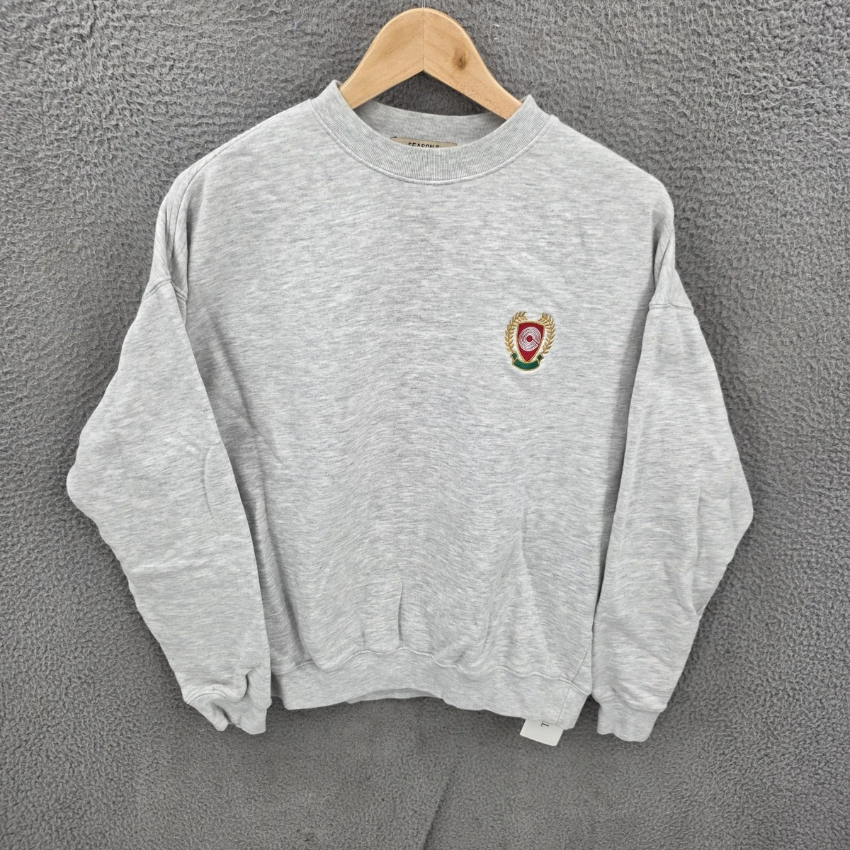 adidas gazelle silver green womens Ink Black Cotton Calabasas Crest Sweatshirt – cruvoir-test main image 0