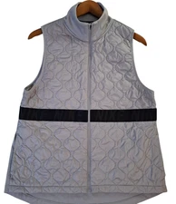 Nike AeroLayer Vest Women's Large Gray Running Windbreaker Quilted BV3869-059