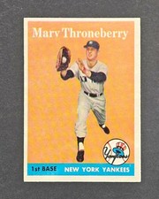 1958 Topps #175 Marv Throneberry New York Yankees Vintage RC Rookie Card MLB. rookie card picture