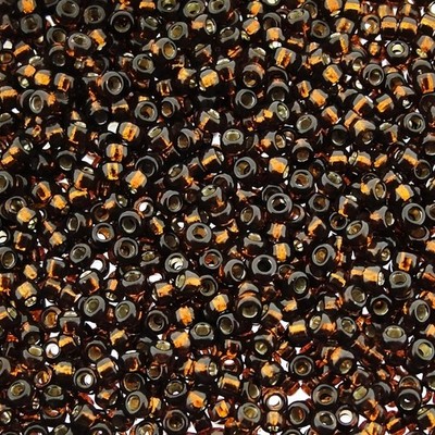 Miyuki Round Seed Beads Size 15/0 Silver Lined Smoked Topaz 8.2GM-Tube 15-1429