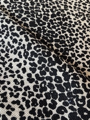 Schumacher Leopard Linen Print Ebony Fabric 174841 Chroma Collection 5 Yards