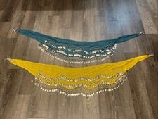 Lot of 2 Belly Dance Hip Scarf Chiffon Belly Dance Scarf Wrap Belt Tribal Sash