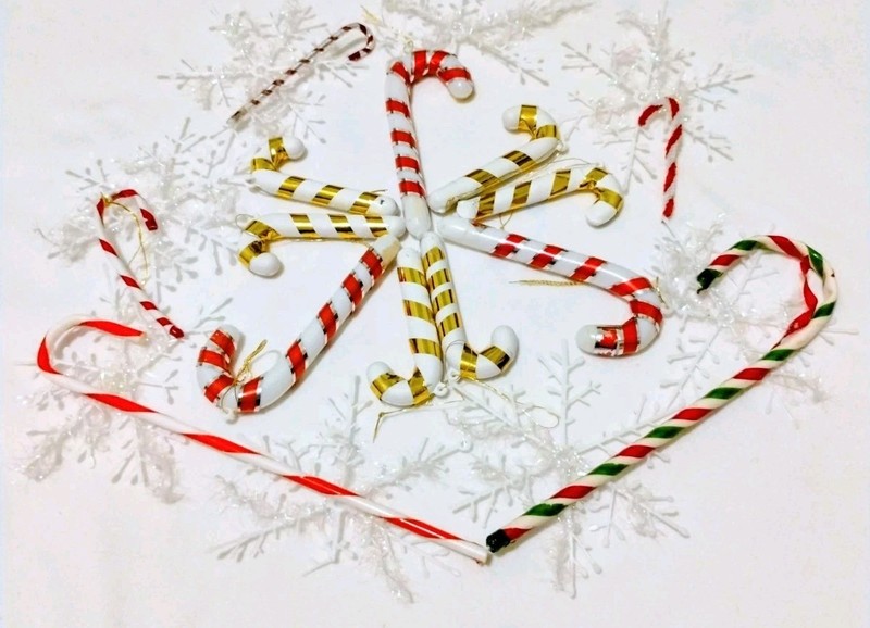 Mix Lot Vintage Ornaments 14 Candy Canes