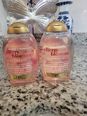 Lot of 2 Ogx Shampoo Cherry Blossom Heavenly Hydration 13 oz