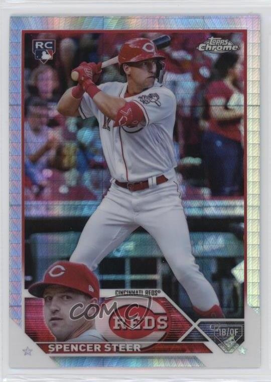 2023 Topps Chrome Prism Refractor Spencer Steer #146 Rookie RC