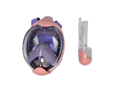 ACURE  SN03 Kids Snorkel Mask Full Face Anti-Fog+Dry Top Snorkel Set Ages 3-8 OB
