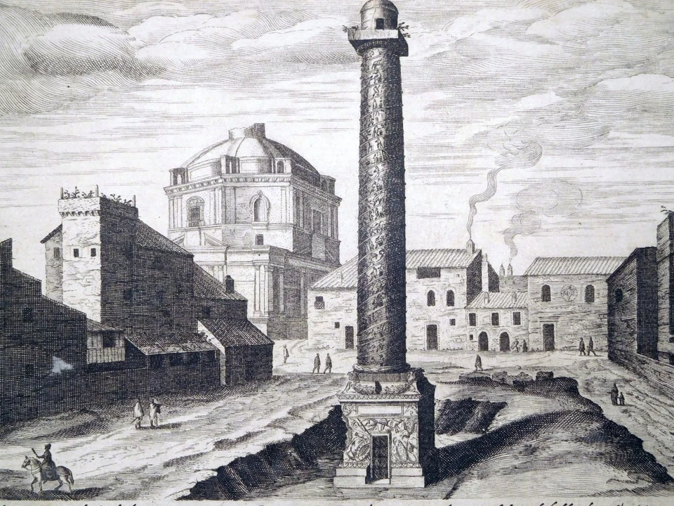 Kupferstich, Trajanssäule in Rom, Ae. Sadeler, 1606, H 182, Prag - Bild 3 von 4