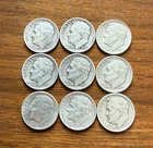 Lot Of 9 Silver Dimes 90% 1946, 1947, 1948 PDS Philly Denver San Francisco Nice