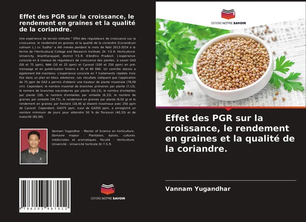 Vannam Yugandhar | Effet Des PGR Sur La Croissance, Le Rendement En Graines...-image