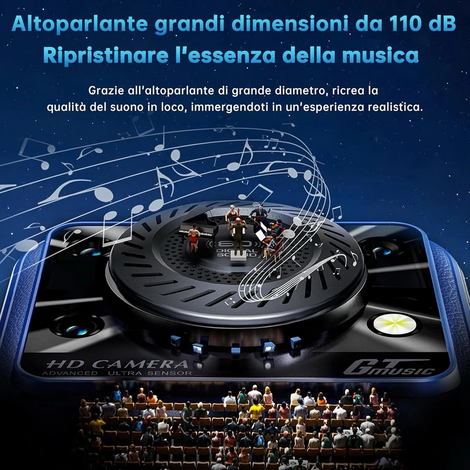 OUKITEL C60 Smartphone Android 15-10000mAh Telefono Cellulare 16GB Blu nero  - Immagine 3 di 4