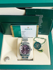 Rolex Oyster Perpetual 116000 36mm. 2015 : Red Grape Dial ,Box & Papers