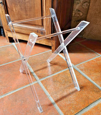 VINTAGE  SUPPORT PLIANT DE TABLE BASSE  EN  PLEXIGLASS