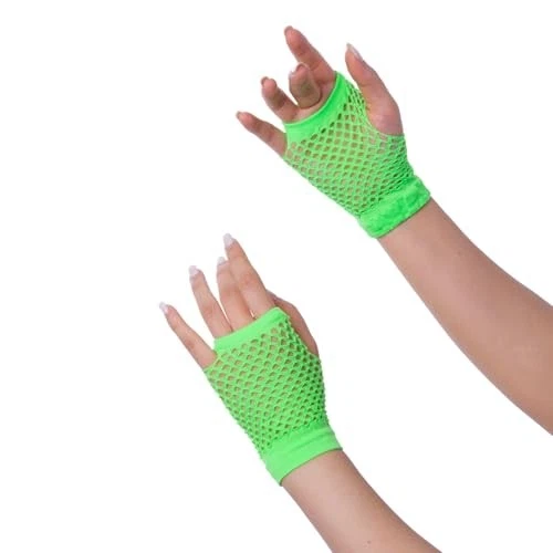 Guantes de red Alvogimor, guantes de malla sin dedos, muñeca de nailon elástico verde Foto 2 de 4
