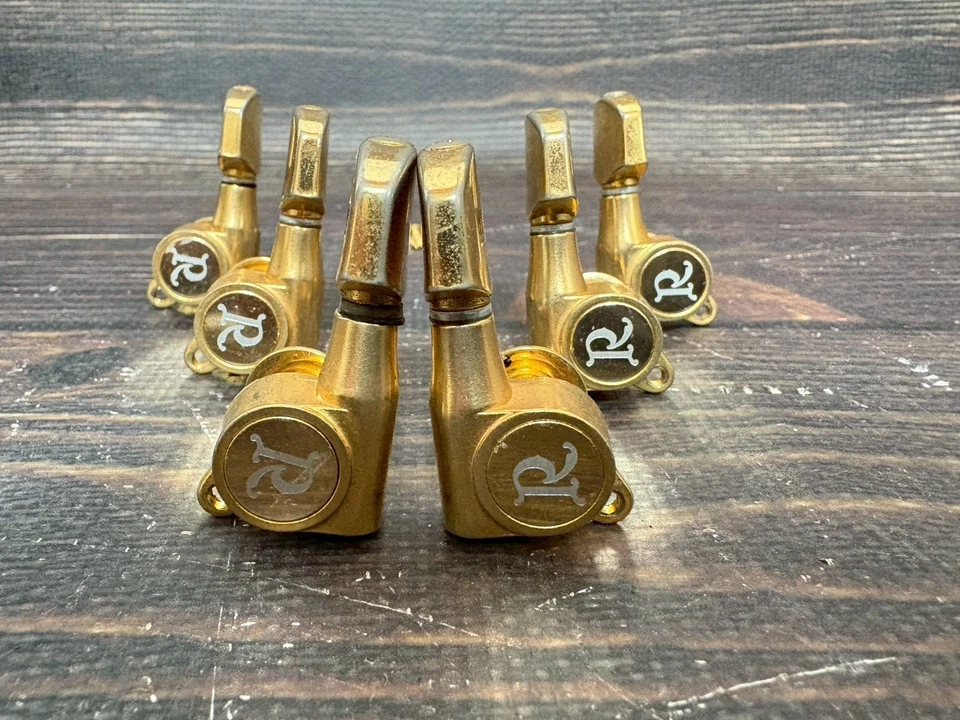 Vintage B.C.RICH Mockingbird R Logo Gold Tuning Pegs Tuners 3:3 Made in Japan - Image 2 of 4