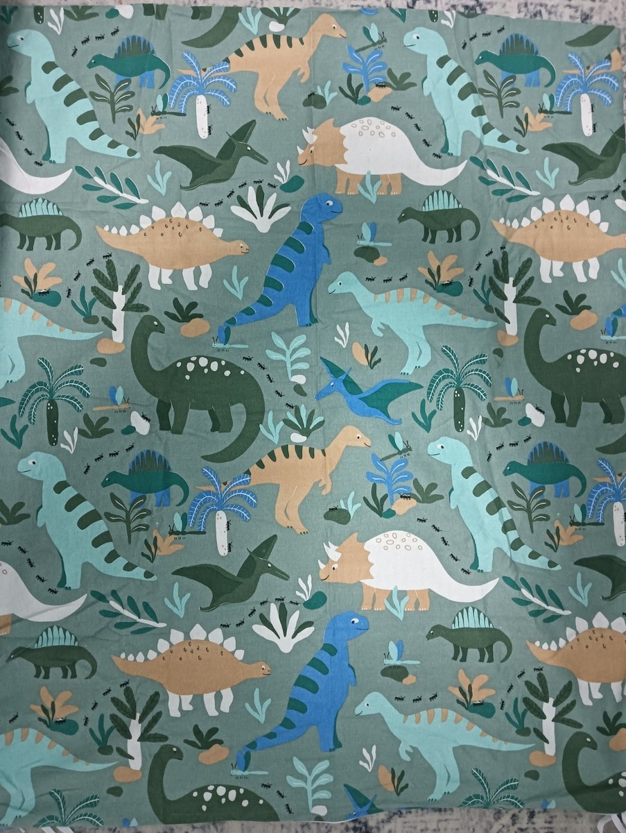 Adairs Dino Zone Green Reversible Flannelette Cot Set Australia