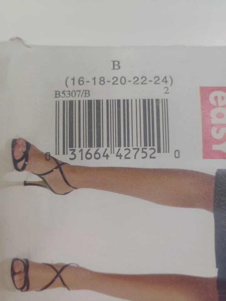 Dress Sleeveless 16-24 Butterick See & Sew B5307 Sewing Pattern 5307 Knee Maxi - Image 4 of 4