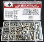 240pc Goliath Industrial Zmnb240 Zinc Metric Nut Bolt Washer Assortment